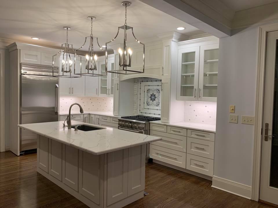 Quartz countertop installation